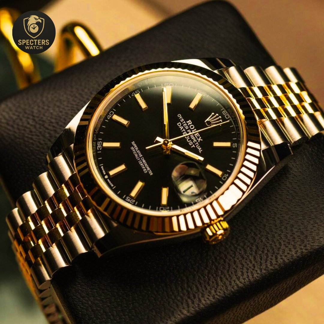 Rolex- Datejust Double Tone Black dial Master A-quartz movement