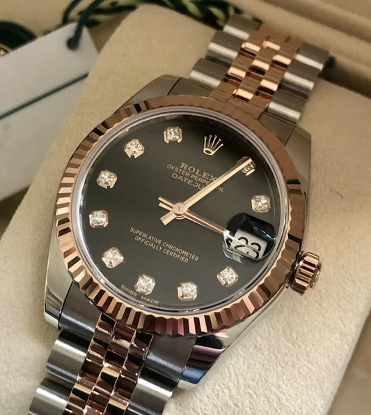 Rolex Oyster Perpetual DateJust Double tone Black & Gold