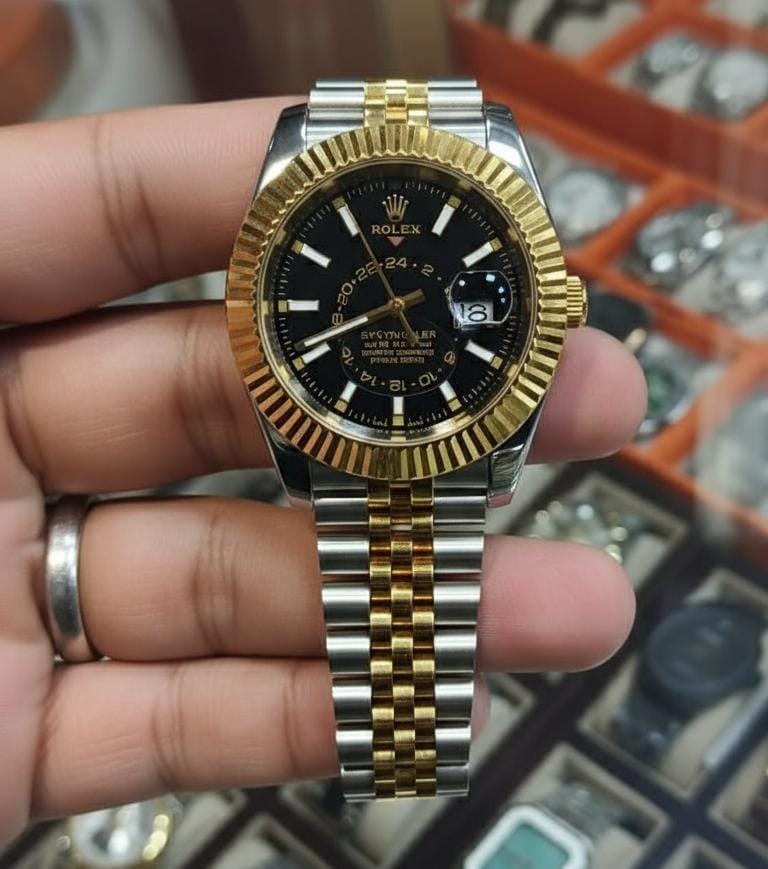 Rolex- Datejust Double Tone Black dial Master A-quartz movement