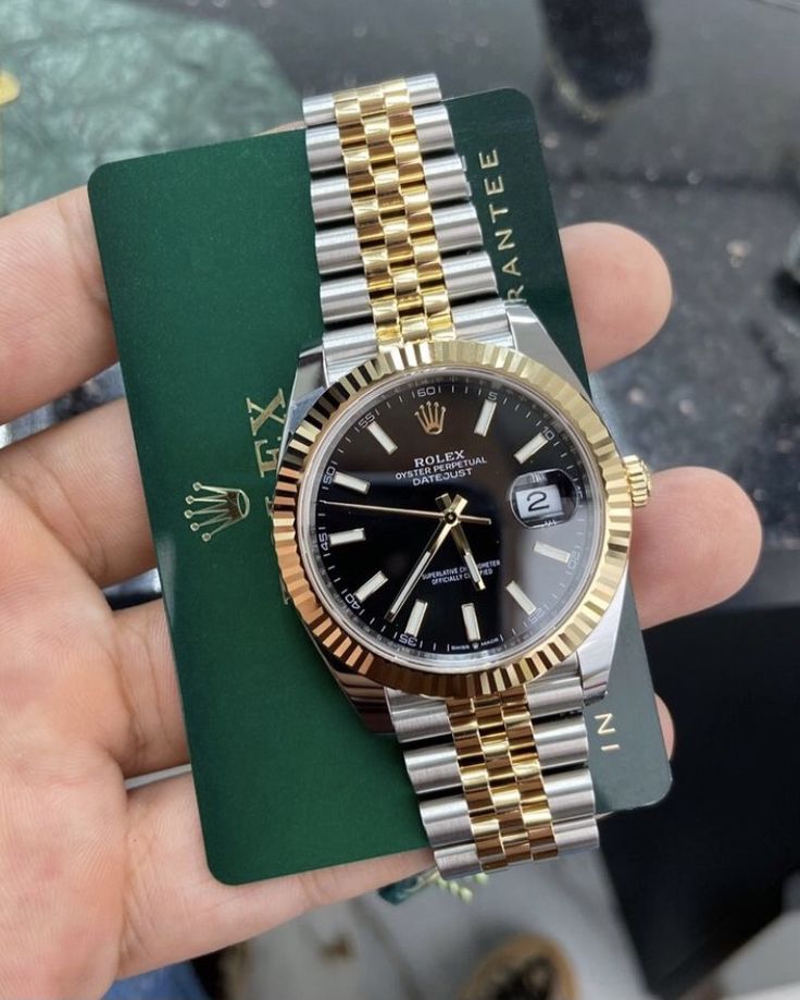Rolex Oyster Perpetual DateJust Double tone Black & Gold