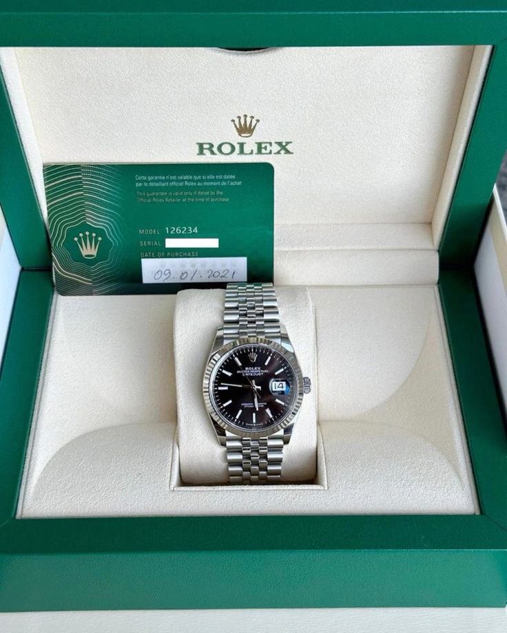Rolex- Datejust Silver Black Watch For Men